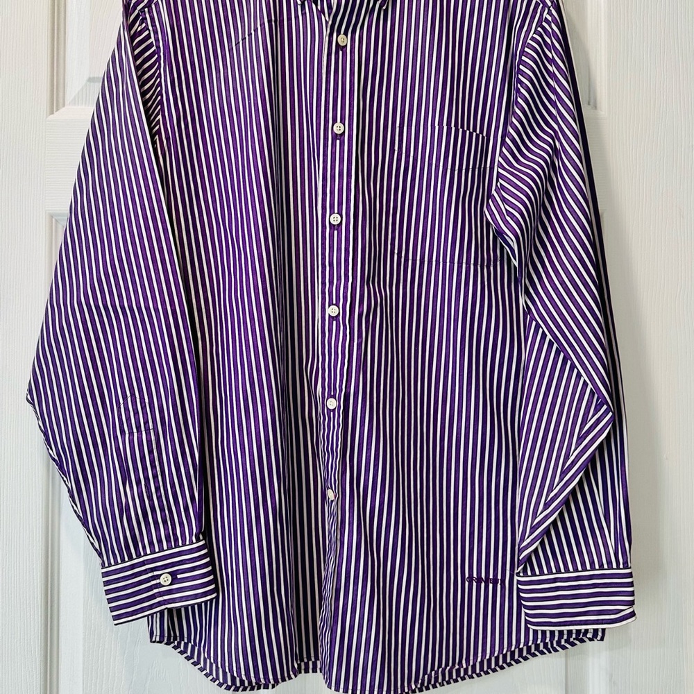 Daniel Cremieux Purple and White Striped Shirt